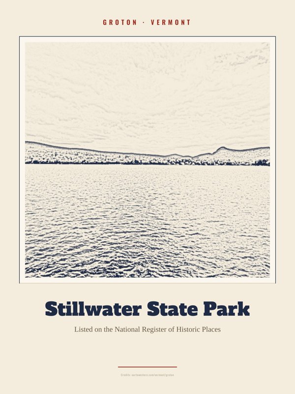 Groton Stillwater State Park Landmark Print artwork detail