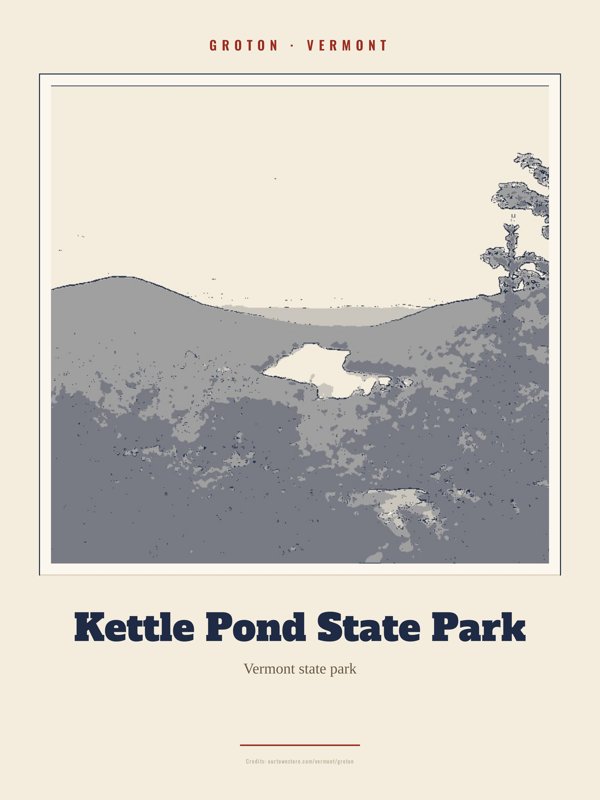 Groton Kettle Pond State Park Landmark Print artwork detail
