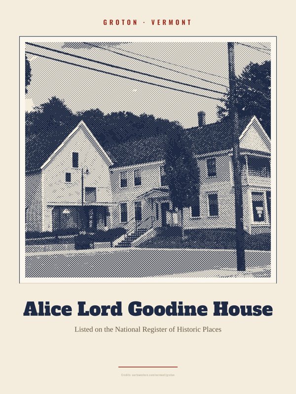 Groton Alice Lord Goodine House Landmark Print artwork detail