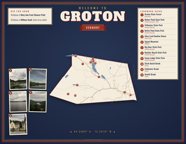 Groton Map Placemat artwork detail
