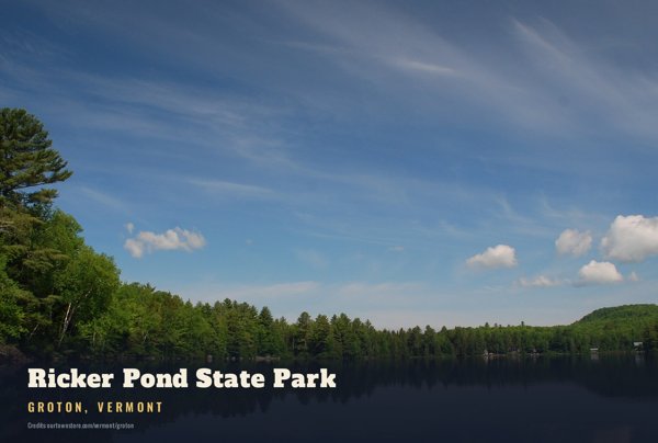 Groton Ricker Pond State Park Postcard artwork detail