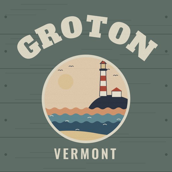 Groton Hometown Wood Sign artwork detail