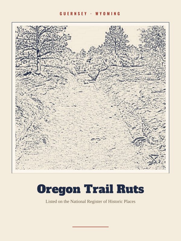 Guernsey Oregon Trail Ruts Landmark Print artwork detail