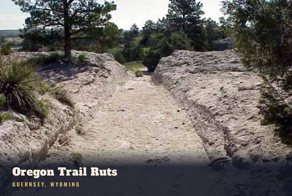 Guernsey Oregon Trail Ruts Postcard artwork detail