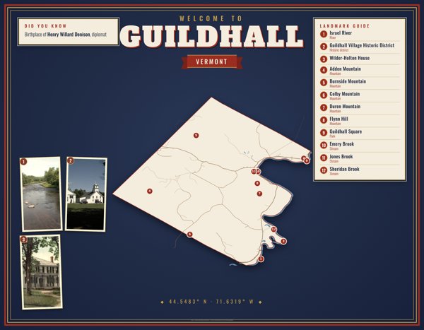Guildhall Map Placemat artwork detail