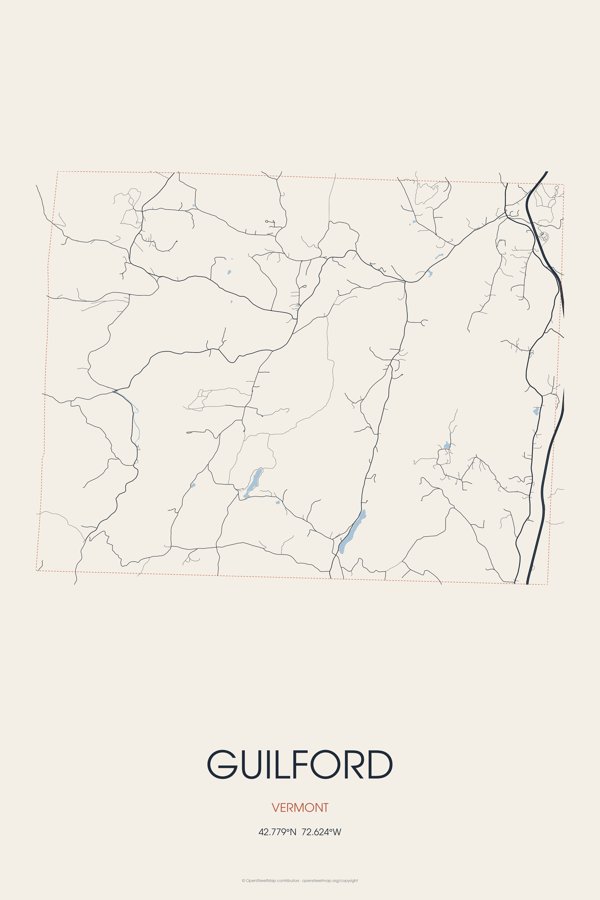 Guilford Street Map Poster · Linen artwork detail