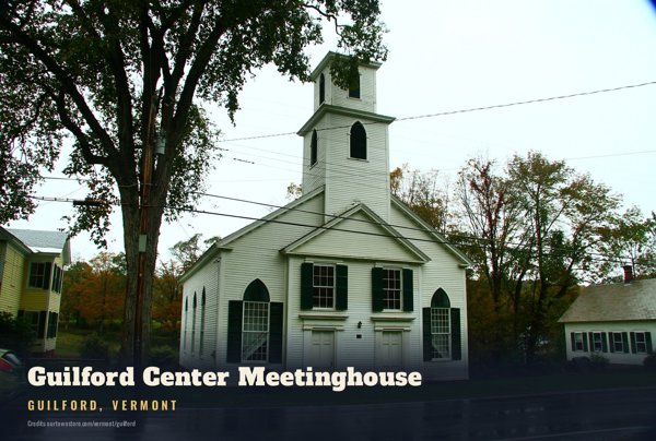 Guilford Guilford Center Meetinghouse Postcard artwork detail