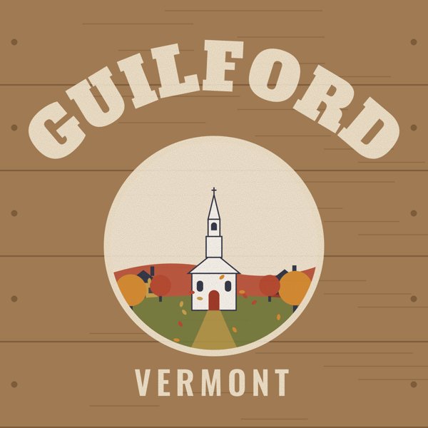 Guilford Hometown Wood Sign artwork detail