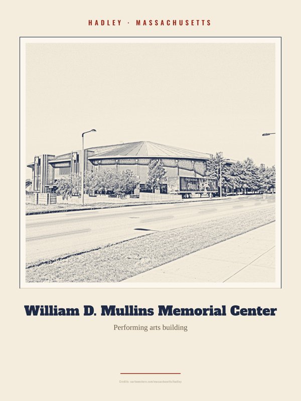 Hadley William D. Mullins Memorial Center Landmark Print artwork detail