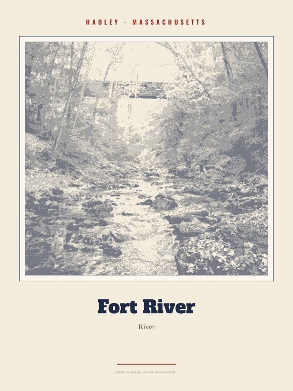 Hadley Fort River Landmark Print artwork detail
