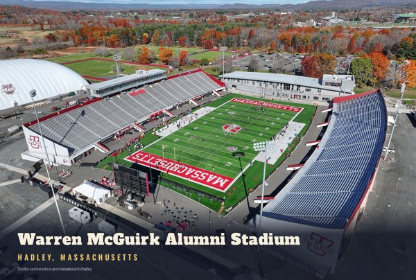 Hadley Warren McGuirk Alumni Stadium Postcard artwork detail