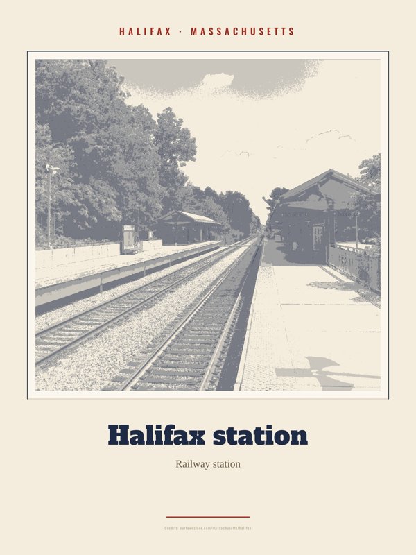 Halifax Halifax station Landmark Print artwork detail