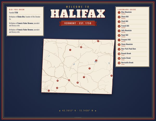 Halifax Map Placemat artwork detail