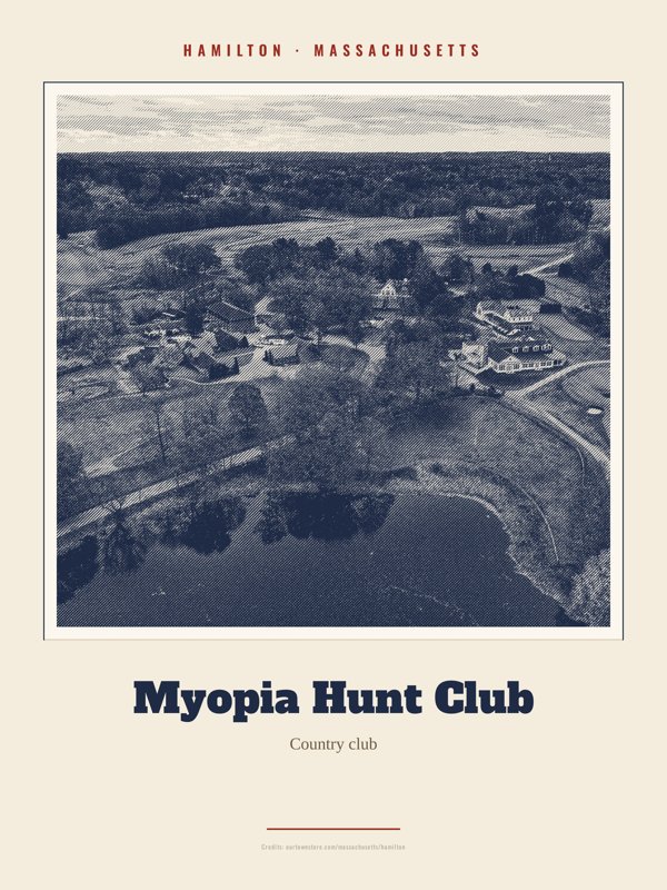 Hamilton Myopia Hunt Club Landmark Print artwork detail
