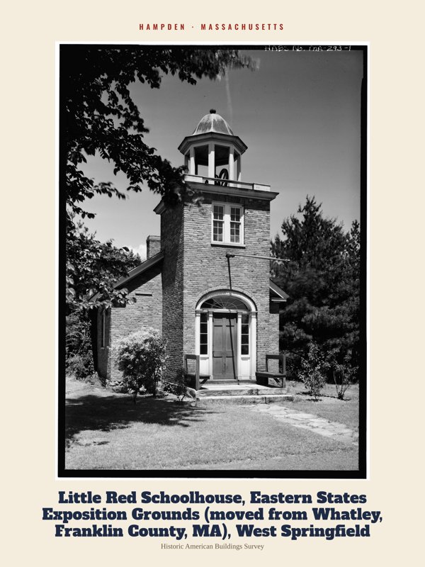 Hampden Little Red Schoolhouse, Eastern States Exposition Grounds (moved from Whatley, Franklin County, MA), West Springfield Archive Print artwork detail