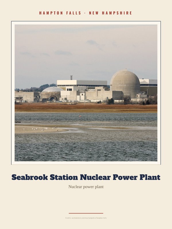 Hampton Falls Seabrook Station Nuclear Power Plant Landmark Print artwork detail