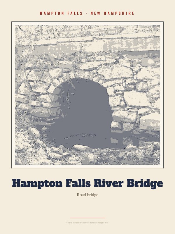 Hampton Falls Hampton Falls River Bridge Landmark Print artwork detail