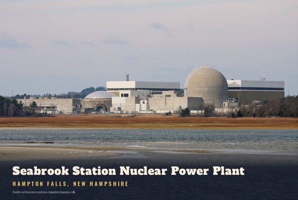 Hampton Falls Seabrook Station Nuclear Power Plant Postcard artwork detail