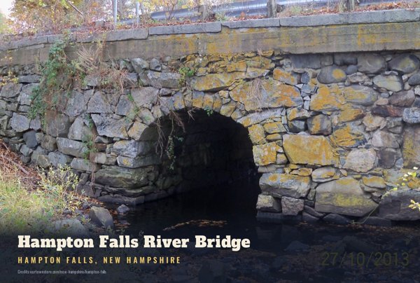 Hampton Falls Hampton Falls River Bridge Postcard artwork detail