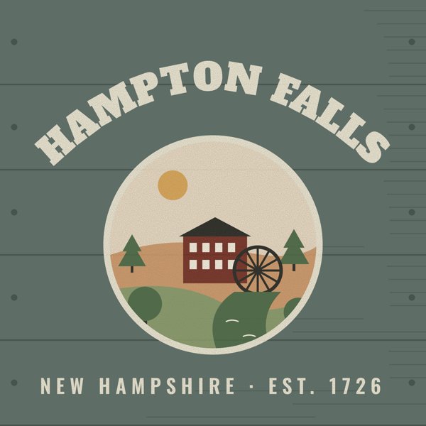 Hampton Falls Hometown Wood Sign artwork detail
