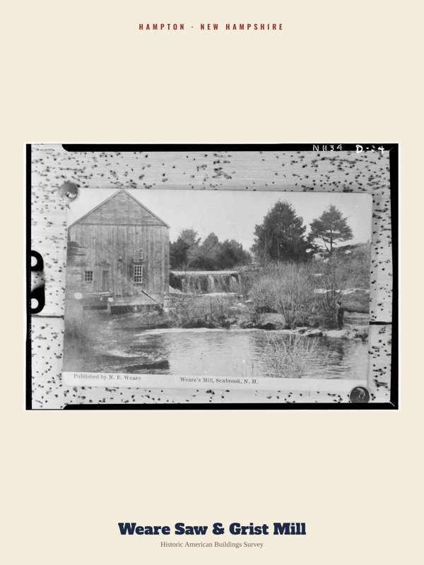 Hampton Weare Saw & Grist Mill Archive Print artwork detail