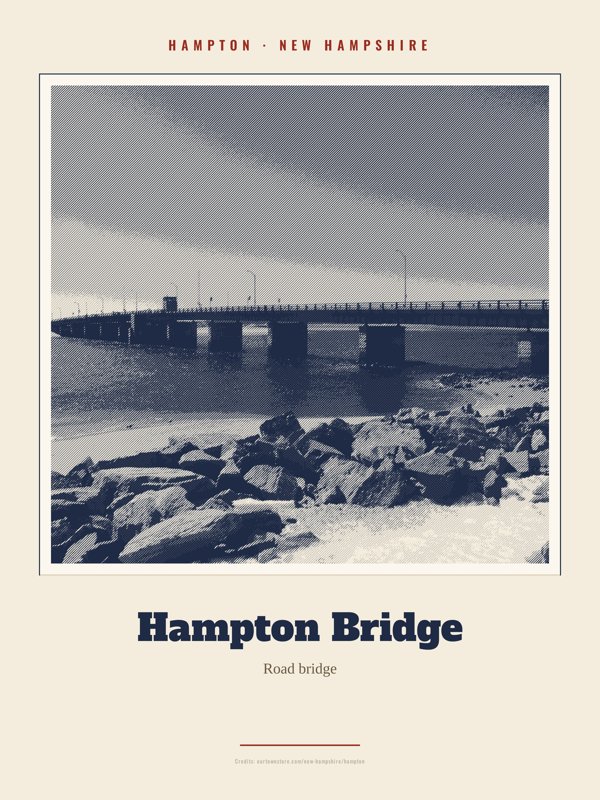 Hampton Hampton Bridge Landmark Print artwork detail