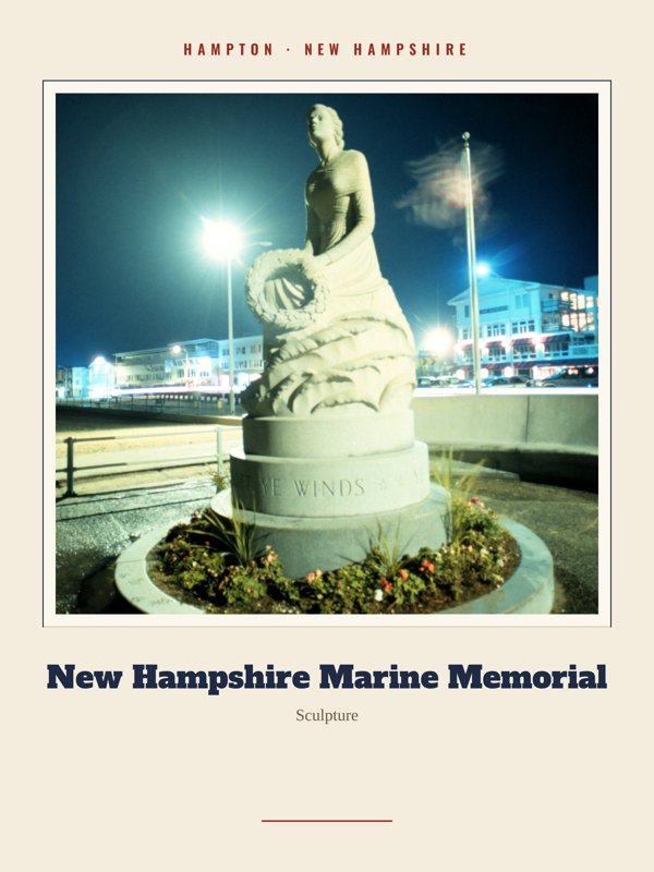 Hampton New Hampshire Marine Memorial Landmark Print artwork detail