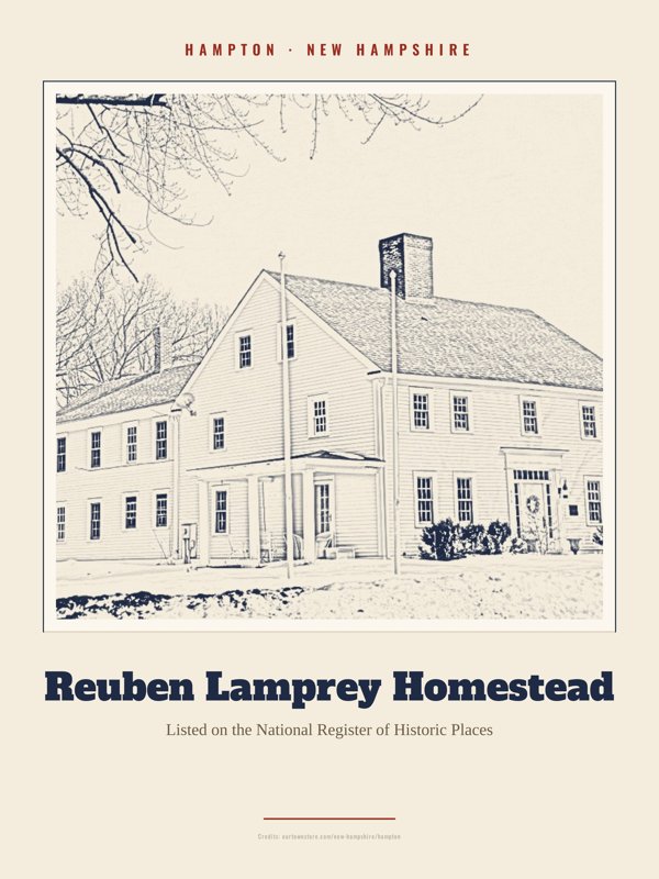 Hampton Reuben Lamprey Homestead Landmark Print artwork detail