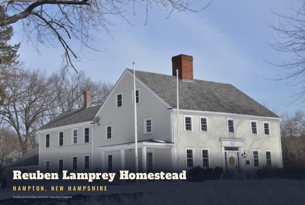 Hampton Reuben Lamprey Homestead Postcard artwork detail