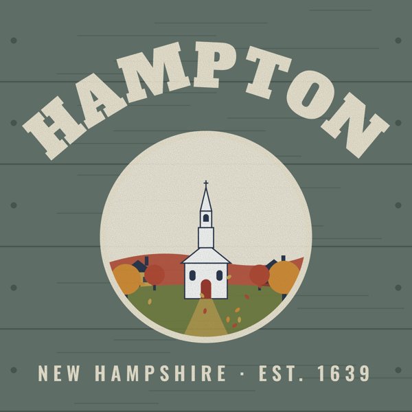 Hampton Hometown Wood Sign artwork detail