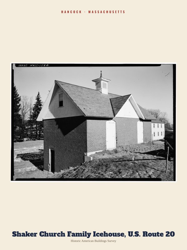 Hancock Shaker Church Family Icehouse, U.S. Route 20 Archive Print artwork detail