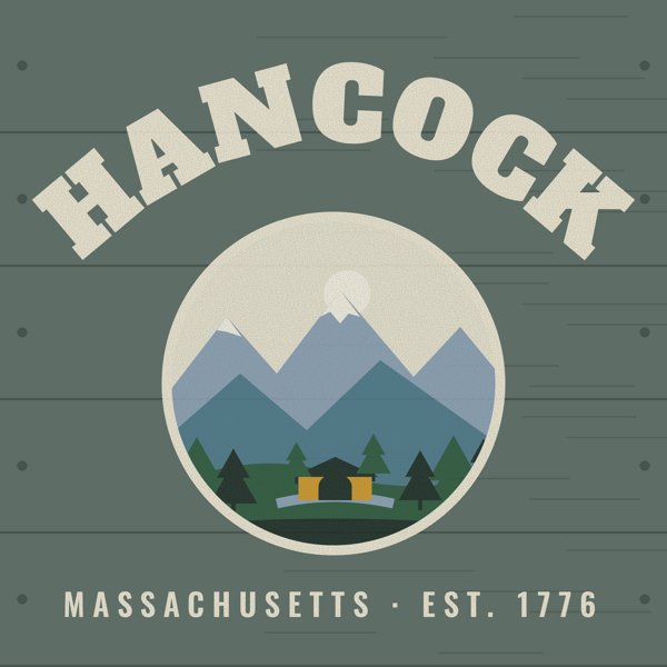 Hancock Hometown Wood Sign artwork detail