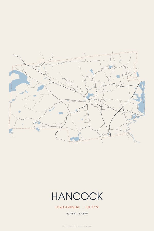 Hancock Street Map Poster · Linen artwork detail