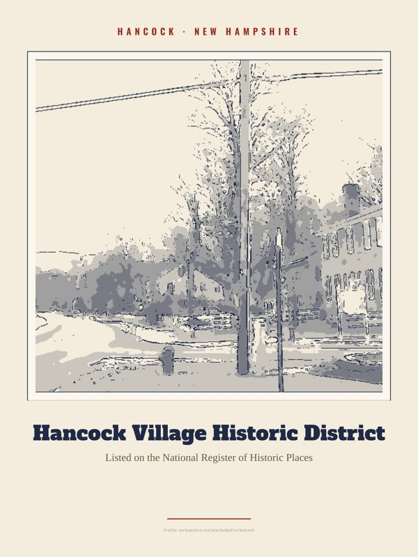 Hancock Hancock Village Historic District Landmark Print artwork detail