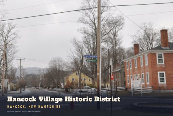 Hancock Hancock Village Historic District Postcard artwork detail