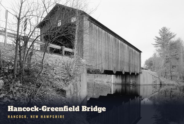 Hancock Hancock-Greenfield Bridge Postcard artwork detail