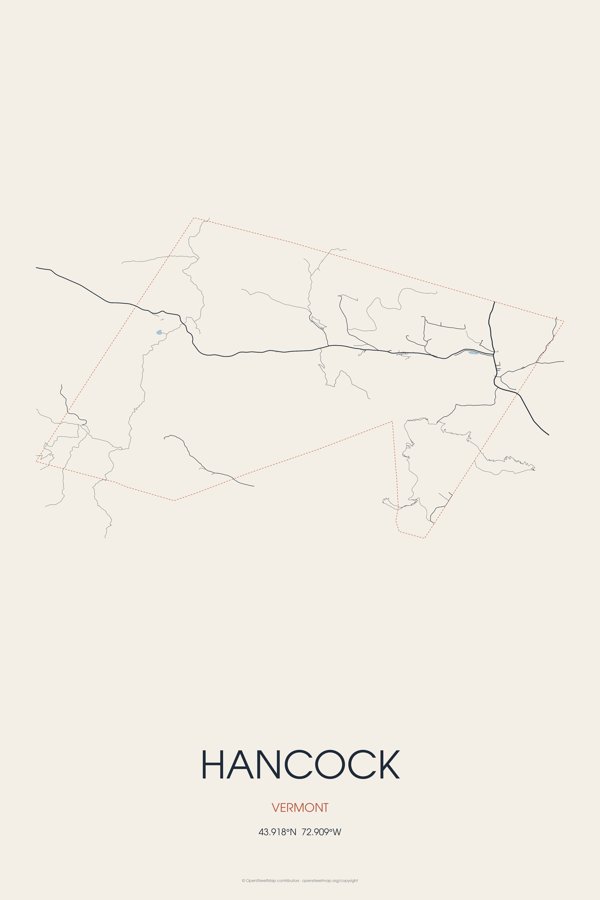 Hancock Street Map Poster · Linen artwork detail