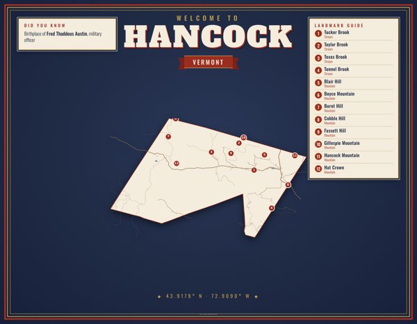 Hancock Map Placemat artwork detail