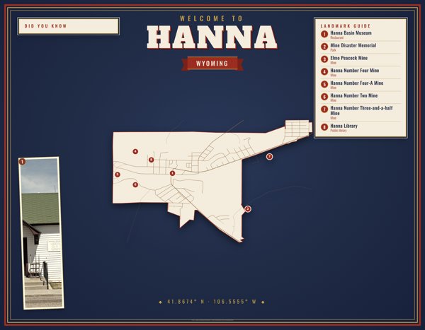Hanna Map Placemat artwork detail