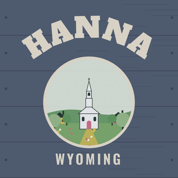 Hanna Hometown Wood Sign artwork detail