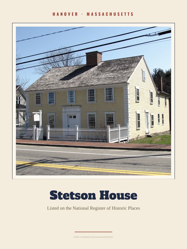 Hanover Stetson House Landmark Print artwork detail