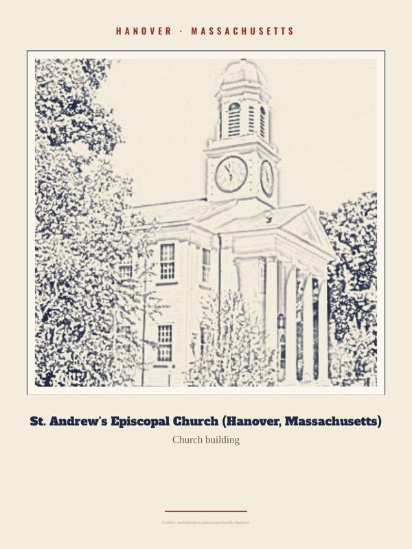 Hanover St. Andrew's Episcopal Church (Hanover, Massachusetts) Landmark Print artwork detail