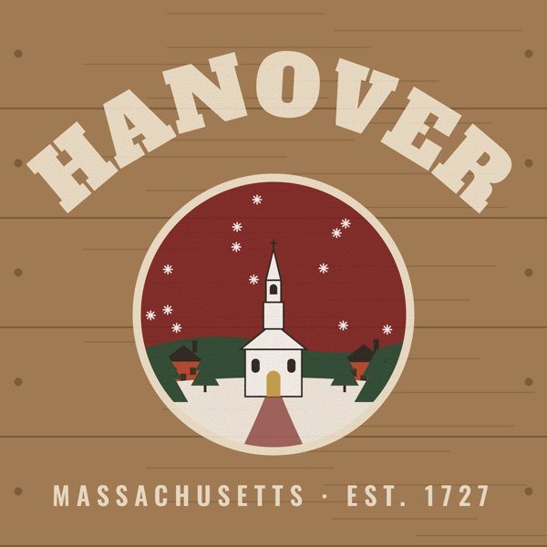 Hanover Hometown Wood Sign artwork detail