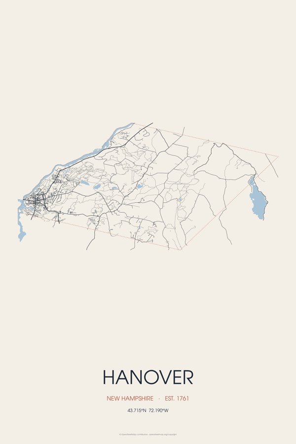 Hanover Street Map Poster · Linen artwork detail