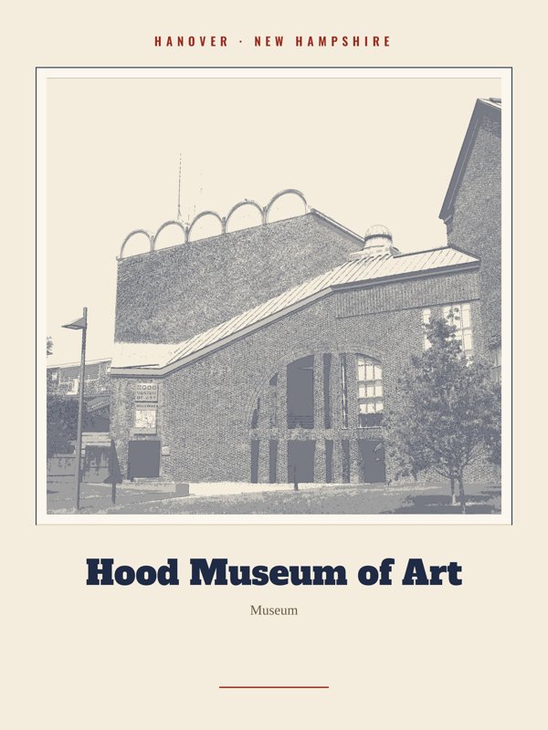Hanover Hood Museum of Art Landmark Print artwork detail
