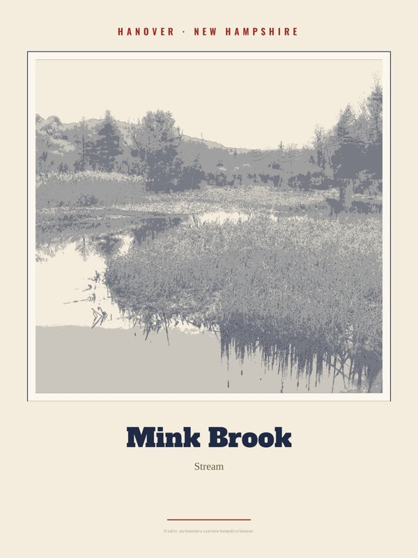 Hanover Mink Brook Landmark Print artwork detail