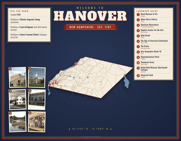 Hanover Map Placemat artwork detail