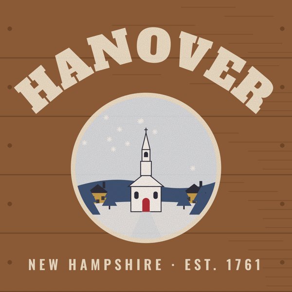 Hanover Hometown Wood Sign artwork detail