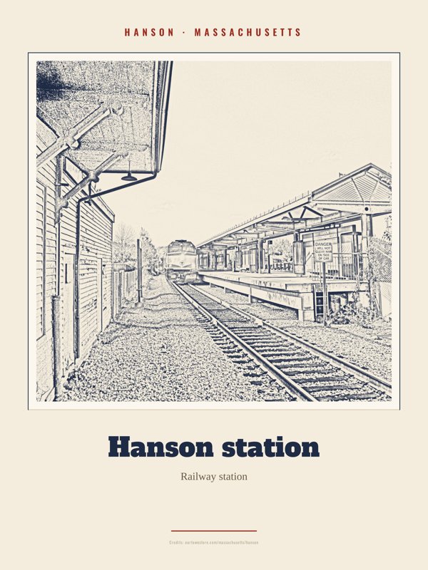 Hanson Hanson station Landmark Print artwork detail