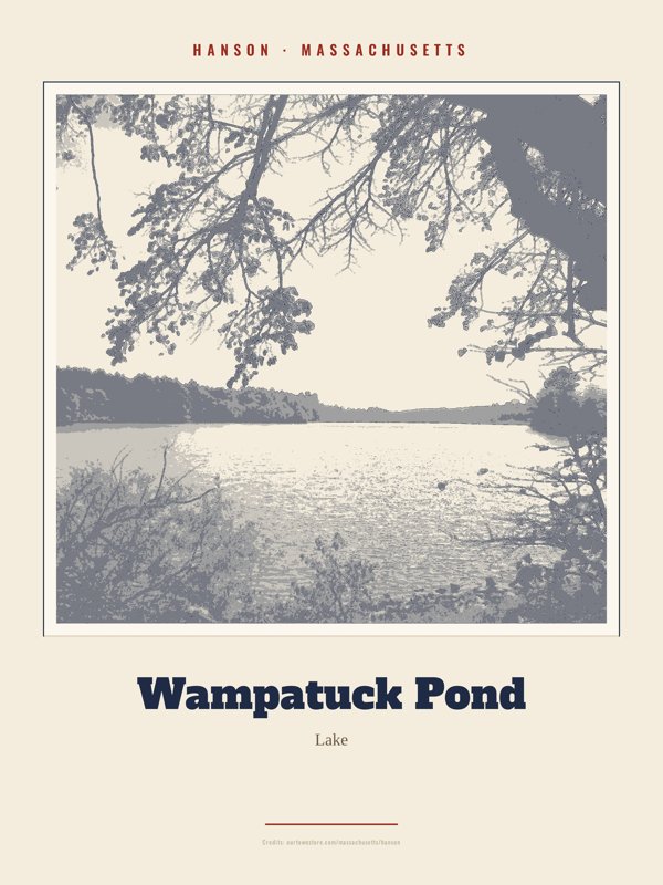 Hanson Wampatuck Pond Landmark Print artwork detail